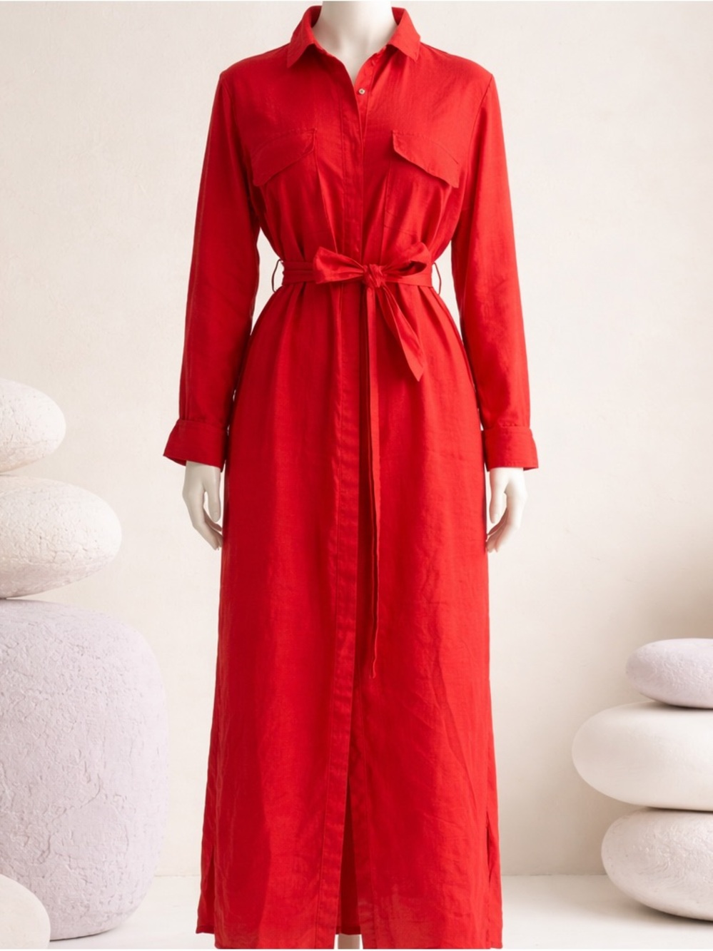 Magaschoni Shirtdress linen